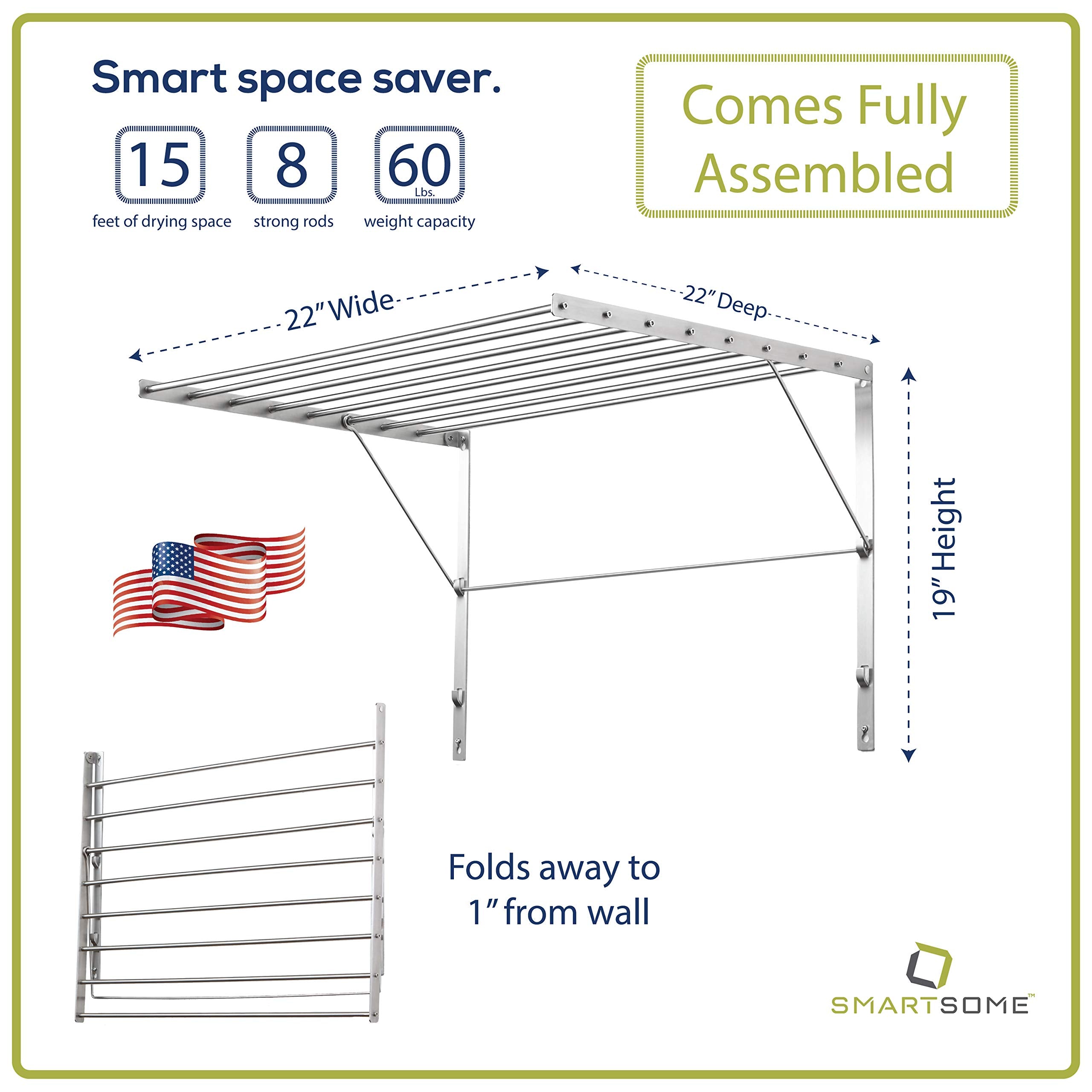 Smartsome drying rack showing three drying positions for flexible loading