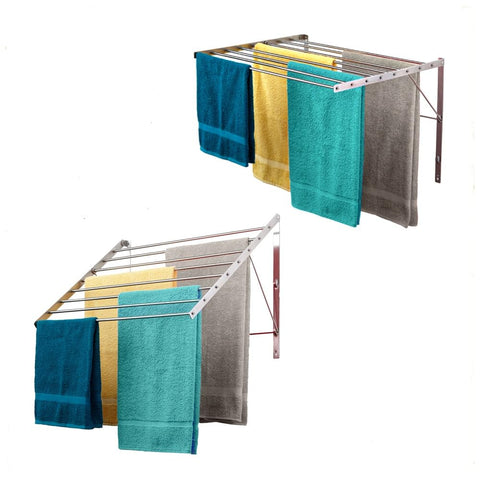 Smartsome wall-mounted drying rack with 22-inch wide profile for space-saving towels and clothes