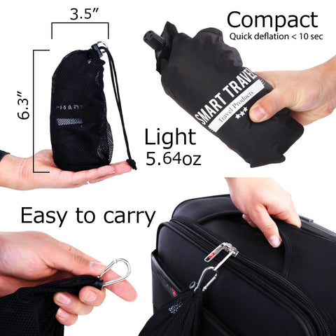 SmartTravel lightweight back-support pillow eases long sit sessions.