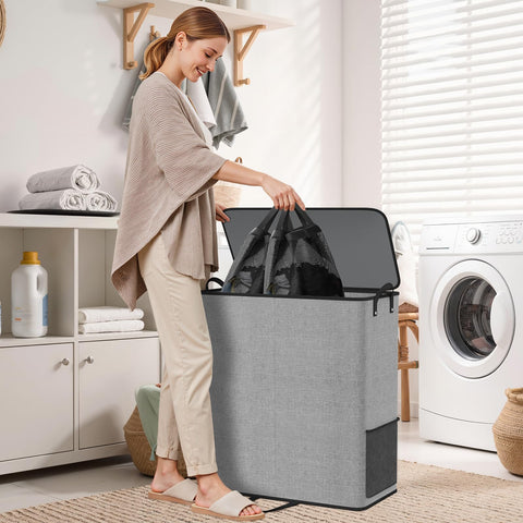 SmartTrends gray color option fits any laundry room style.