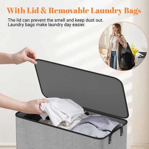 SmartTrends lid keeps laundry out of sight and dust-free.