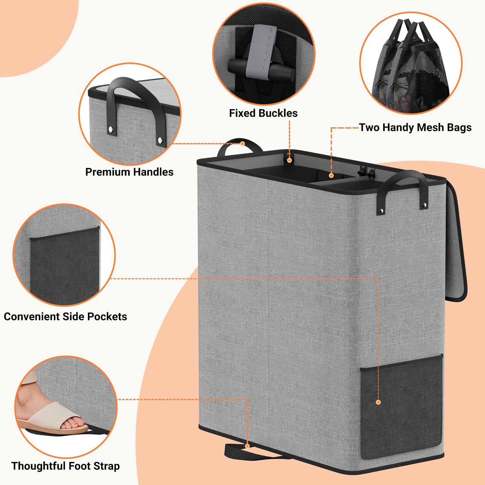SmartTrends hamper with reinforced handles for sturdy daily use.