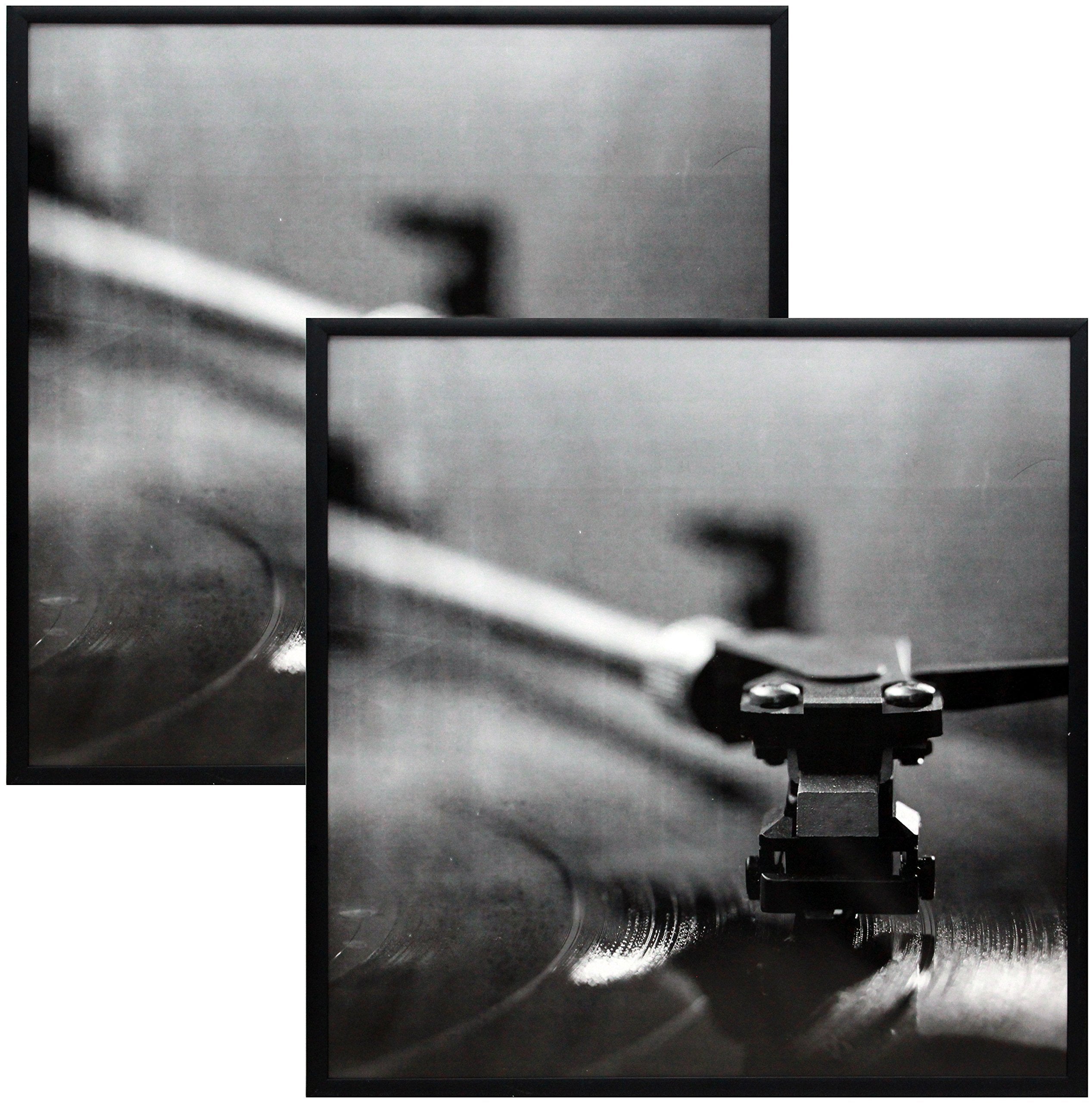 Smashed Banana music album frame, front view, displays vinyl covers with plexi protection.