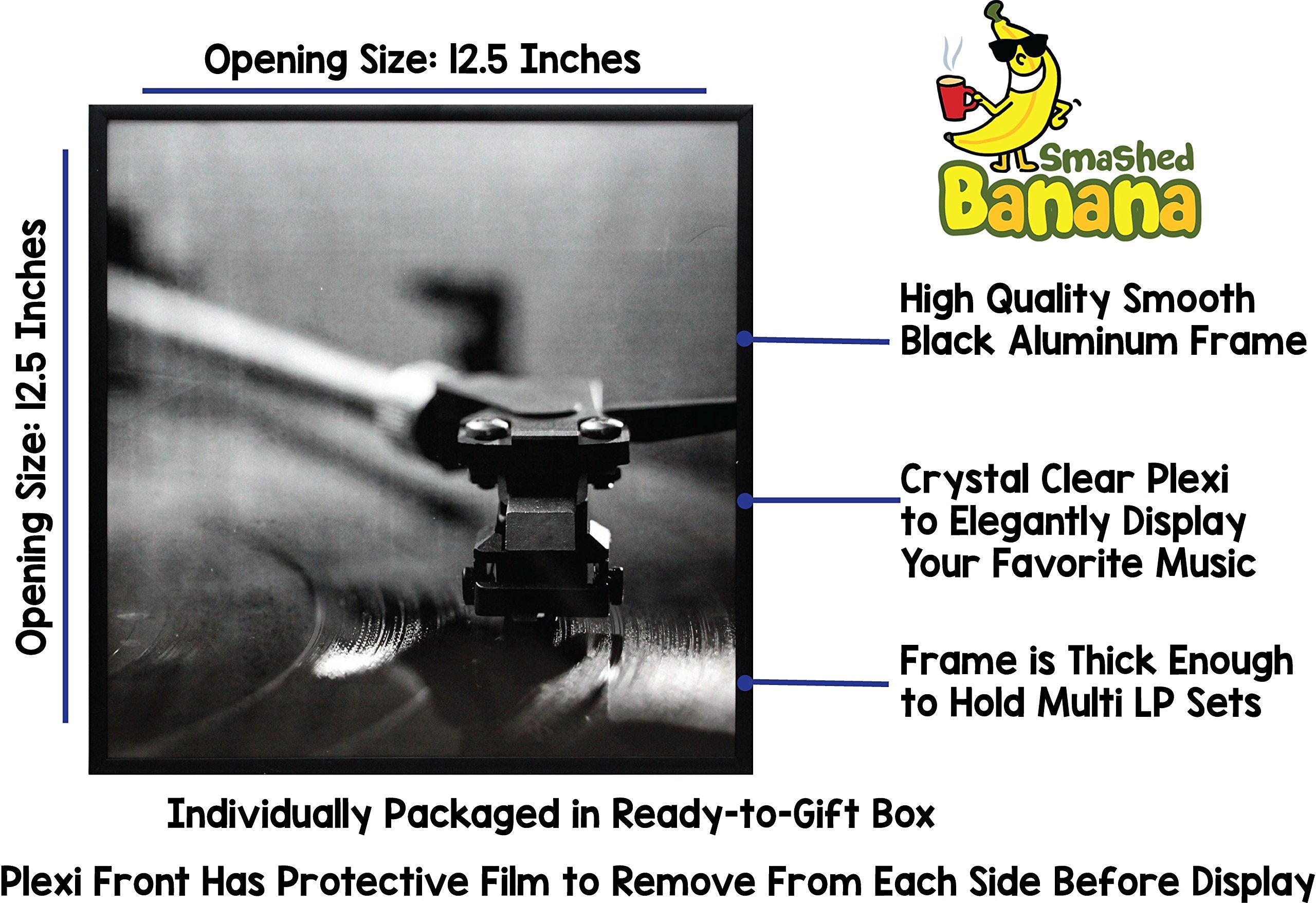 Smashed Banana frame plexi-front close-up showing clear vinyl protection.