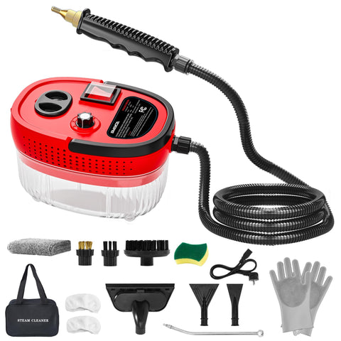 SMAYDA handheld steam cleaner emitting high-temperature steam for deep cleaning.