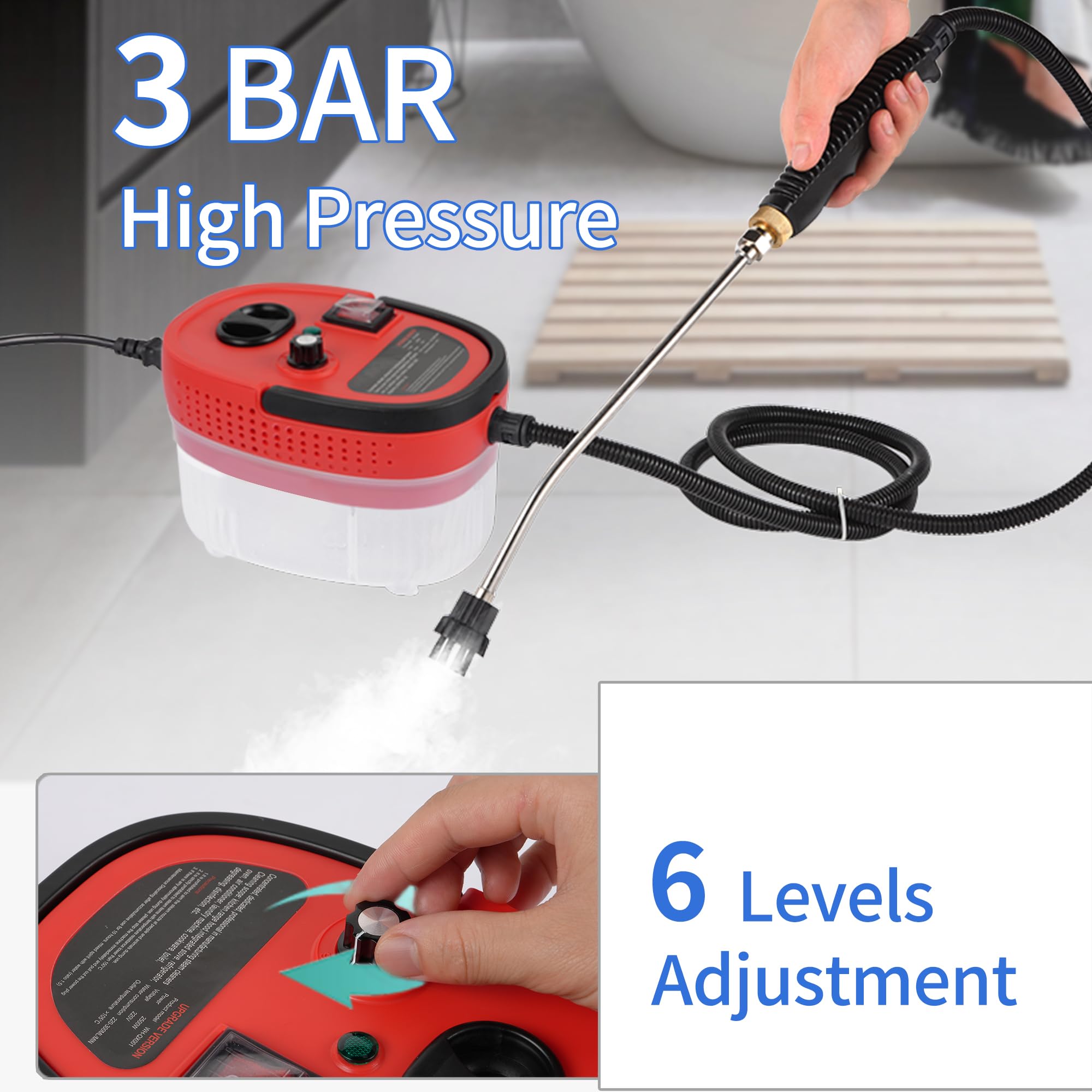 SMAYDA steam cleaner shows large 1200ml water tank for extended use.