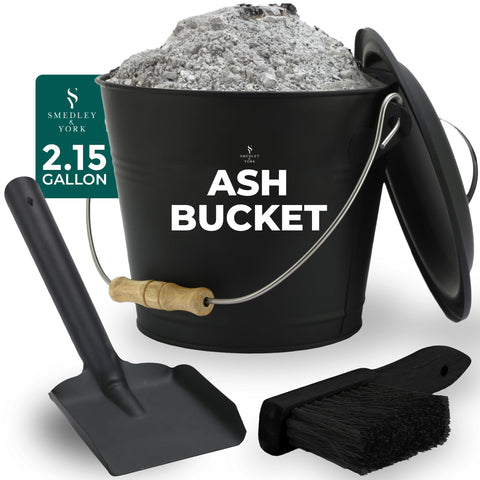 Smedley & York black ash bucket with lid for clean indoor storage
