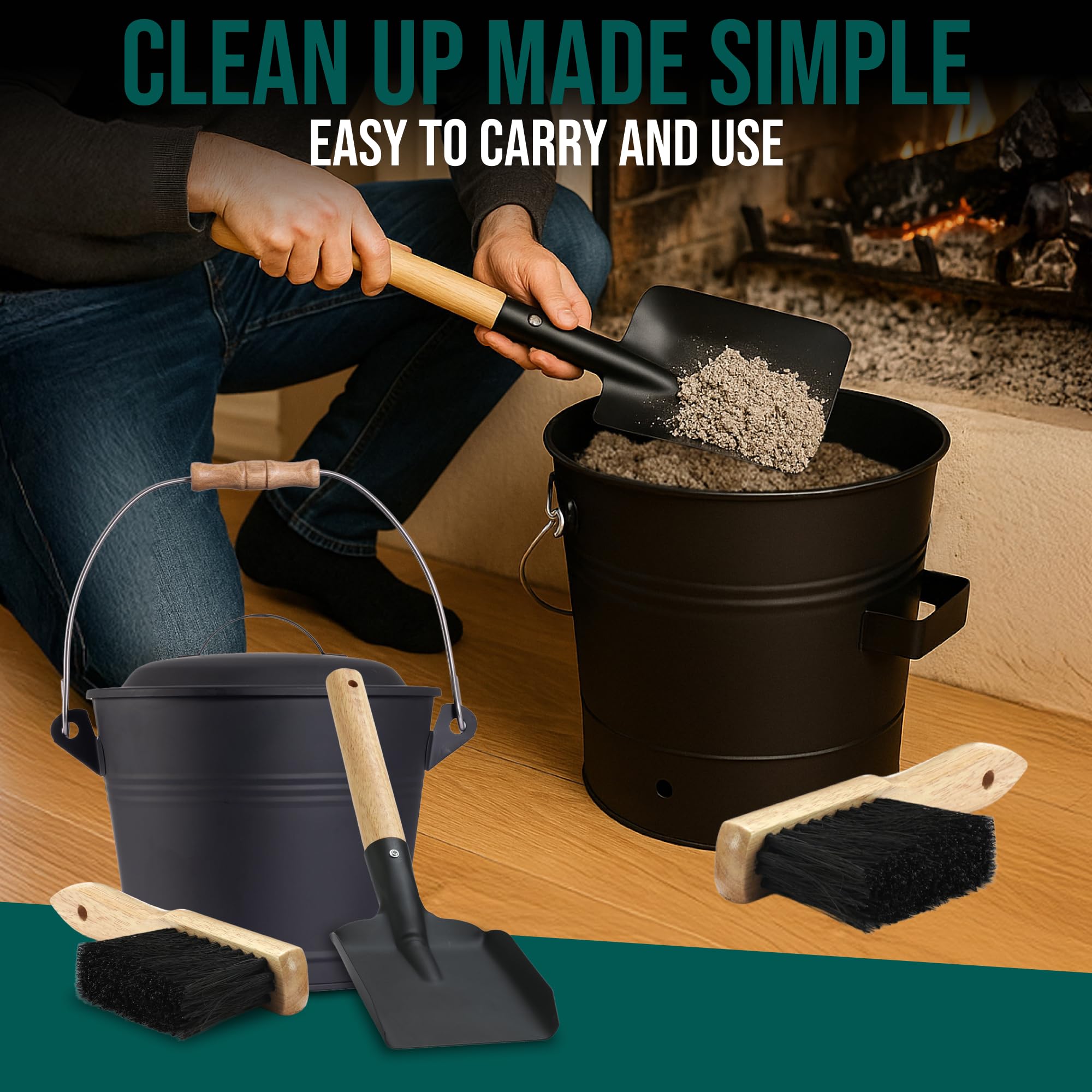Smedley York bucket features a wooden grip handle for comfort.