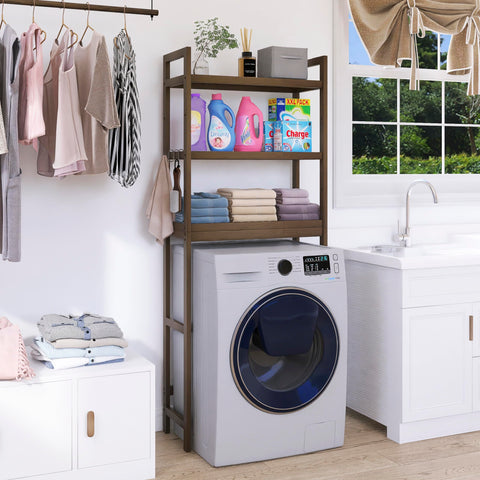 Smibuy adjustable shelves hold tall bottles and compact essentials within reach