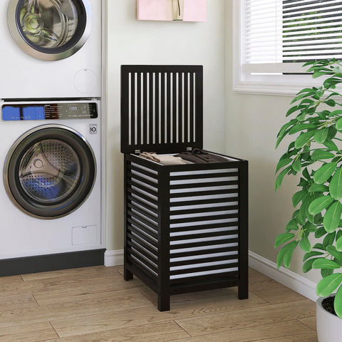 SMIBUY bamboo laundry hamper with wood finish adds natural style