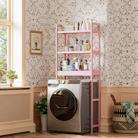 SMIBUY pink over-the-toilet shelf ideal for plants or candles