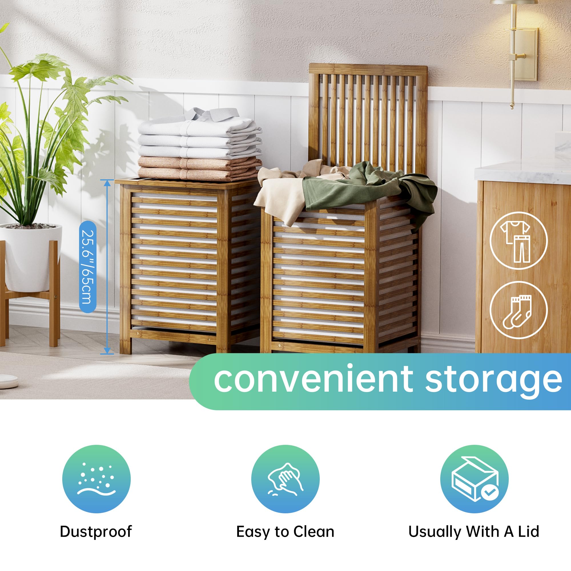 SMIBUY built-in handle helps move laundry to the washer with ease.