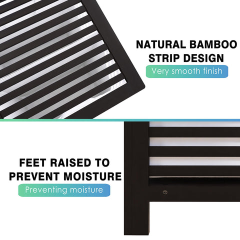 SMIBUY side view of compact bamboo laundry hamper
