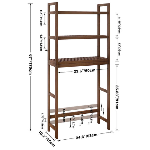 Smibuy sturdy bamboo construction offers durable bathroom storage