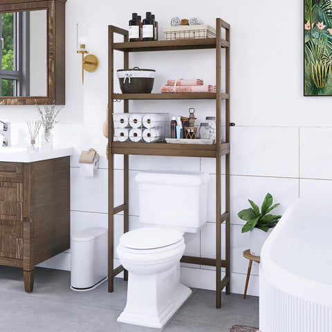 Smibuy 3-tier rack provides adjustable shelves for towels and toiletries