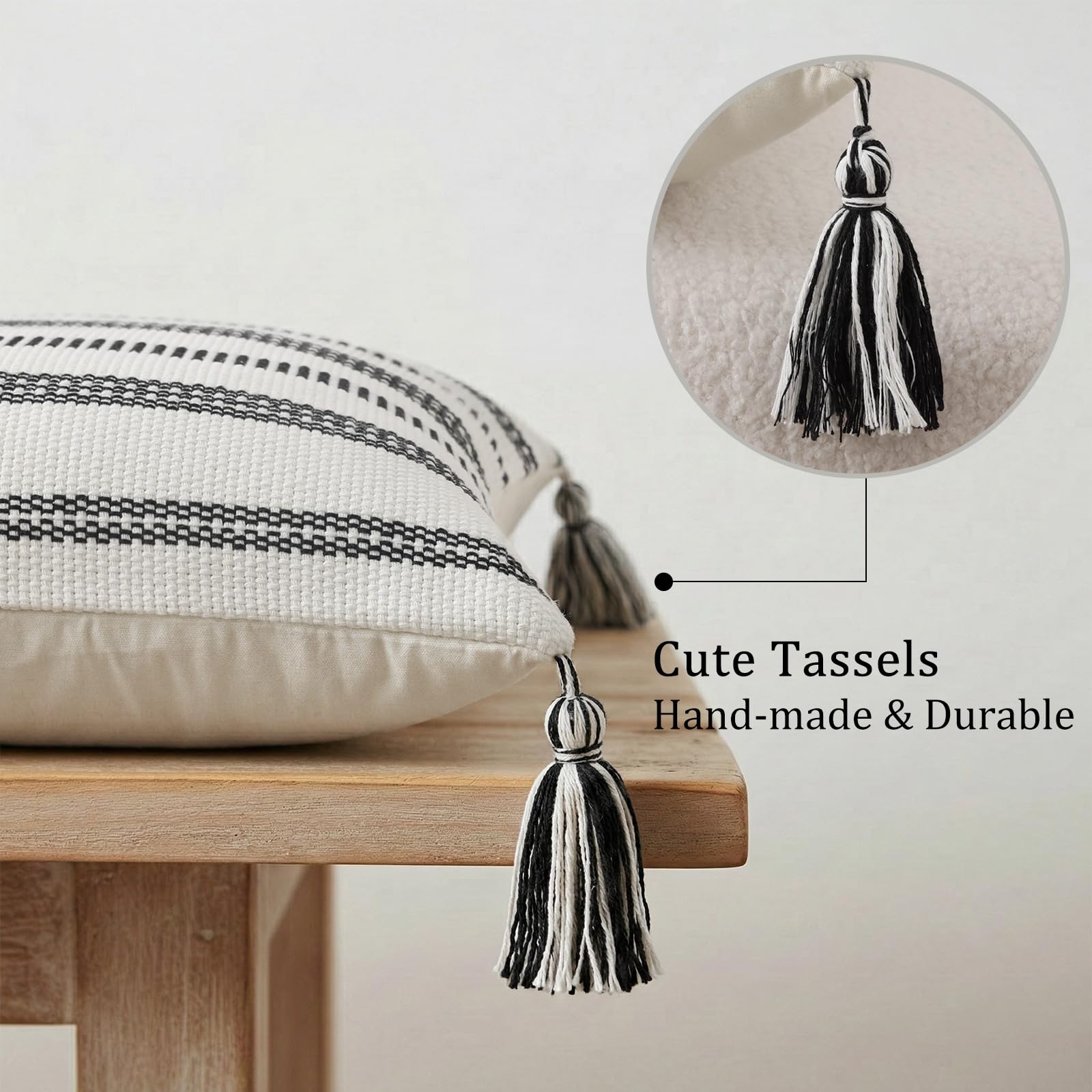 Smile Bee pillow cover with invisible zipper simplifies replacement and cleaning.