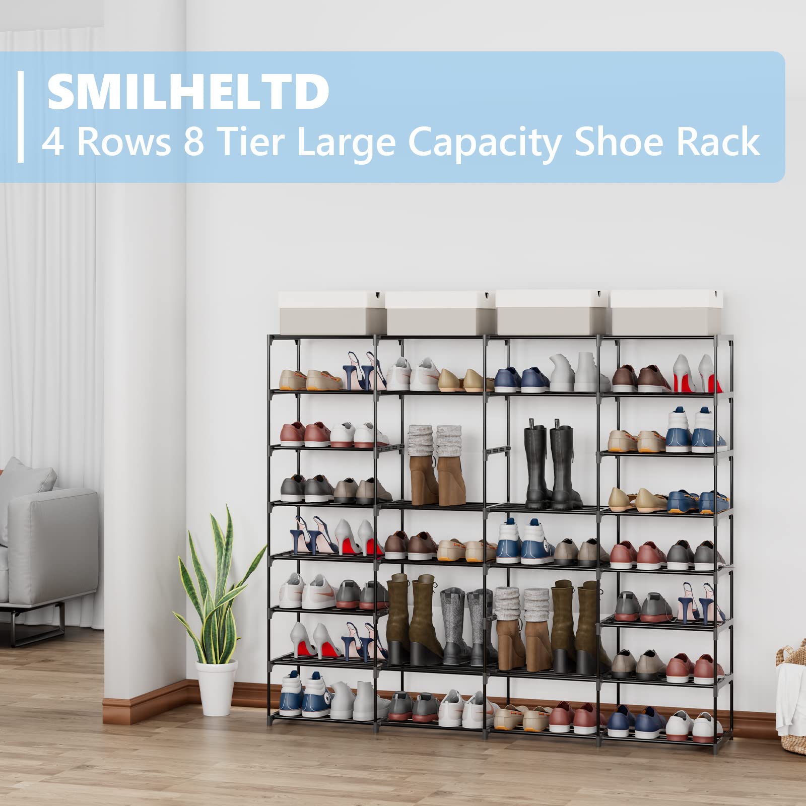 SMILHELTD height-adjustable shelves tailor space for tall boots
