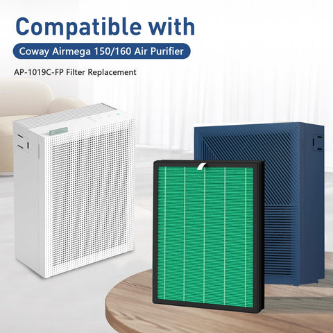 Smilyan green HEPA filter visual highlighting high-efficiency particle capture for cleaner indoor air.