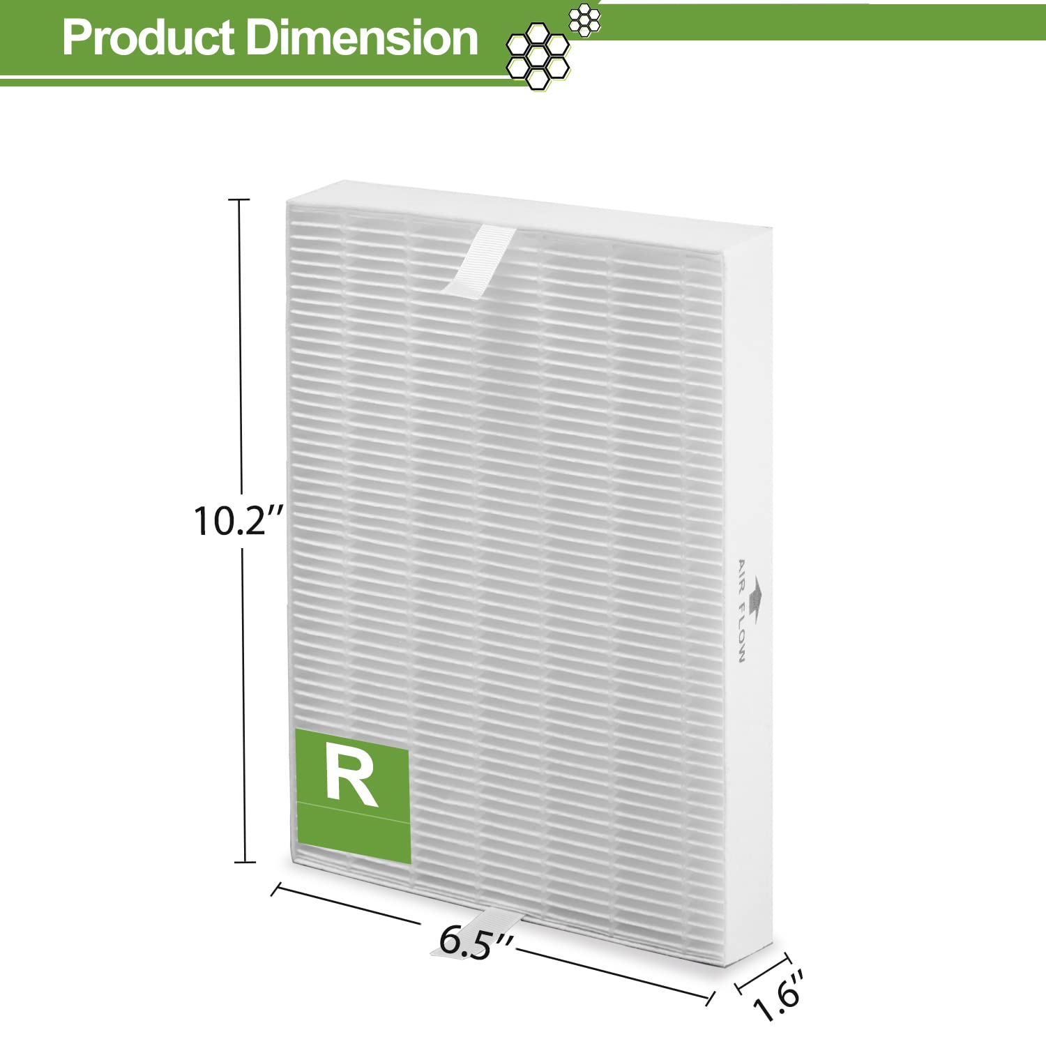 Smilyan HPA300 dimensions display 10.2 x 6.5 x 1.6 inches for easy compatibility
