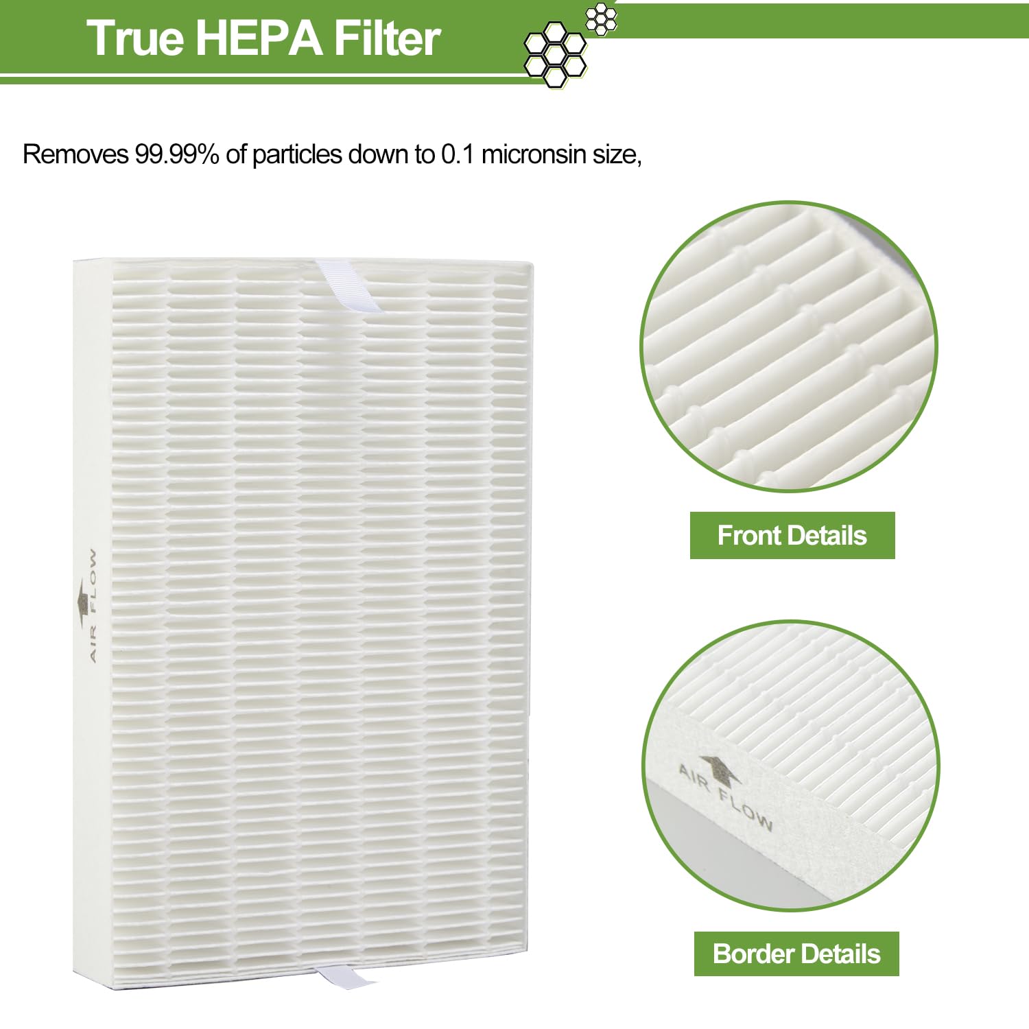 Smilyan HPA300 filter-pack packaging box showing compatibility and organization.