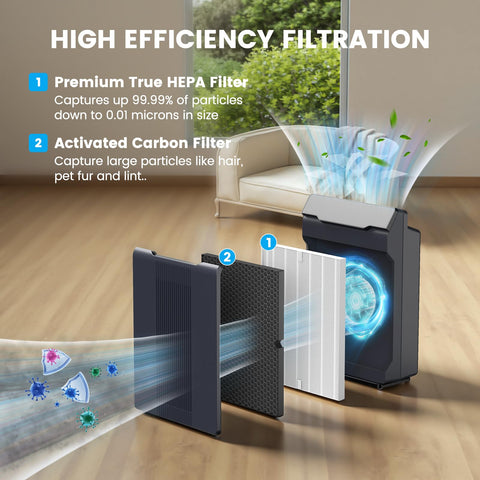 Smilyan two HEPA filters pack for Winix 5500-2 offers value and easy replacement.