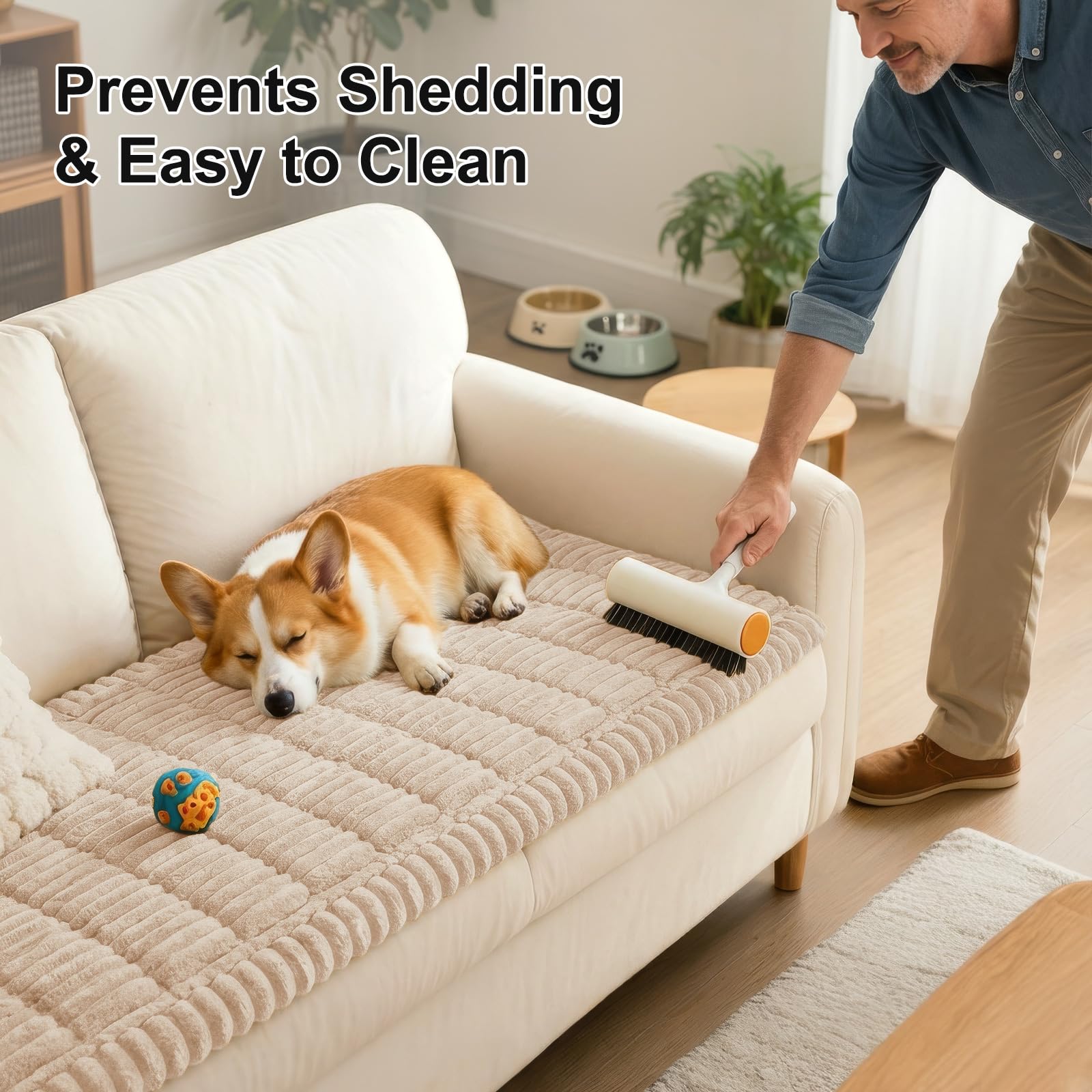 Smiry apricot slip-resistant design minimizes shifting during active pets