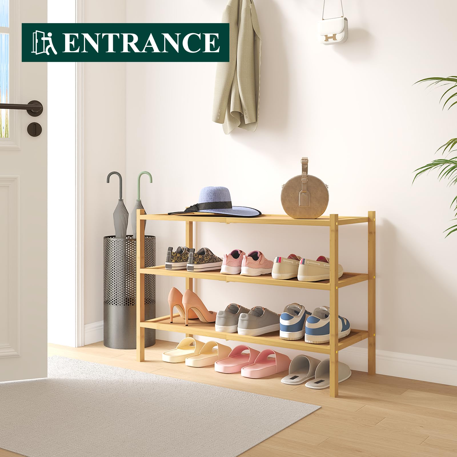 Durable stand-alone unit in a closet for heels and essentials