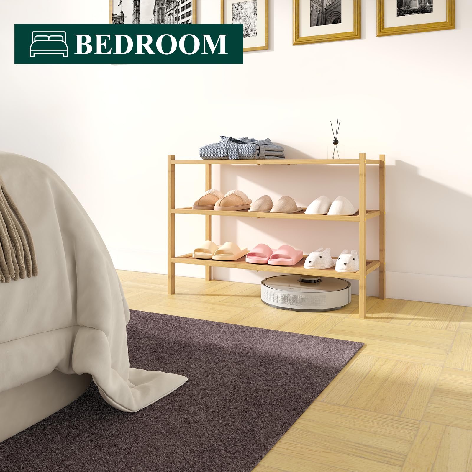 Versatile storage for shoes, bags, plants, and decor