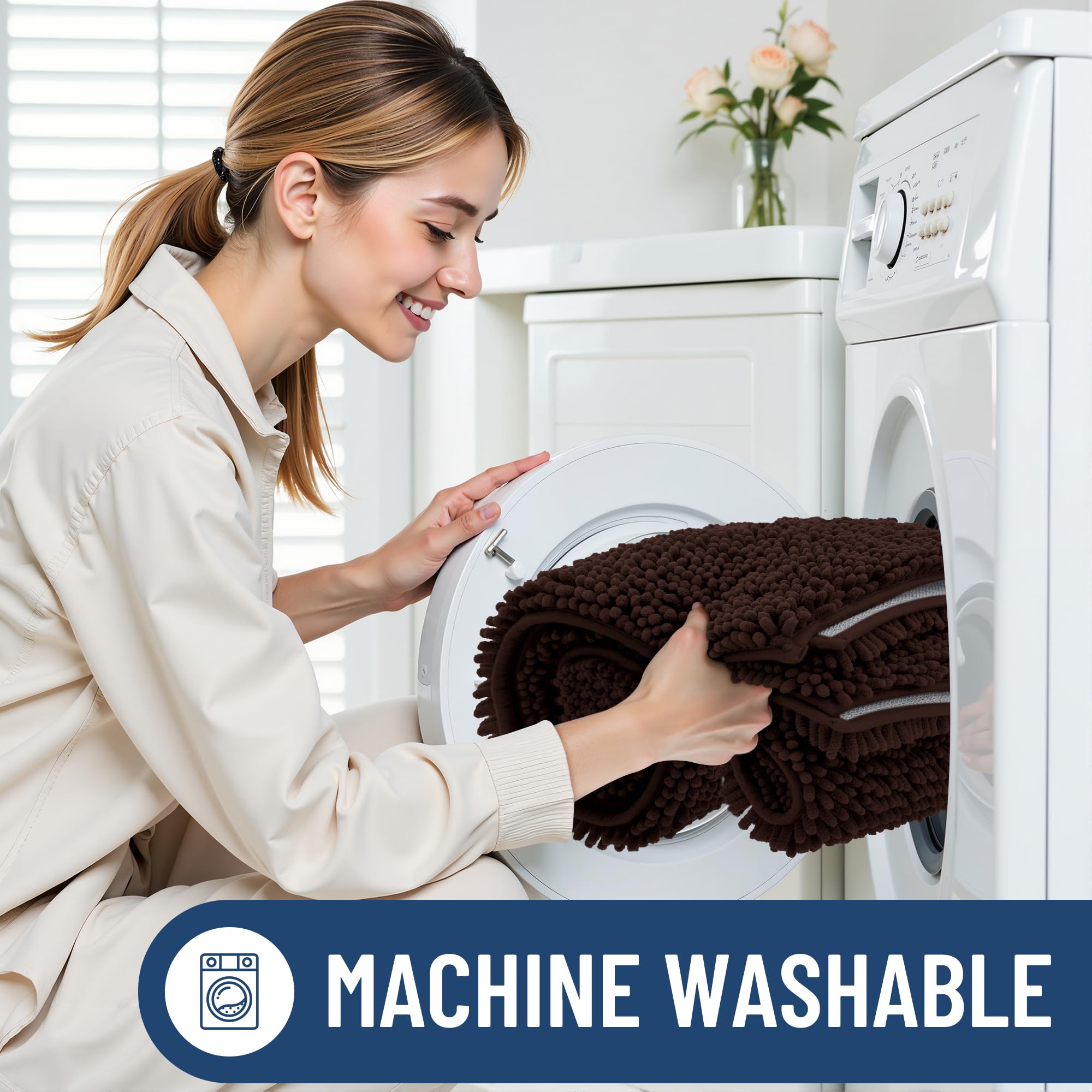 Smiry machine washable rug for easy cleaning