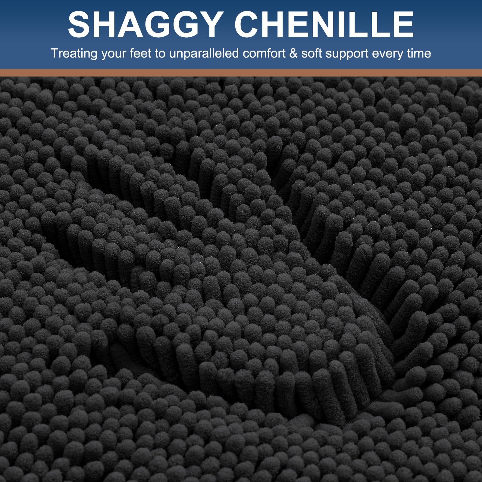 Smiry bathroom rugs non slip backing keeps mats secure on clean floors