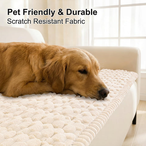 Smiry couch cover on a stylish living room setup fits decor while protecting upholstery