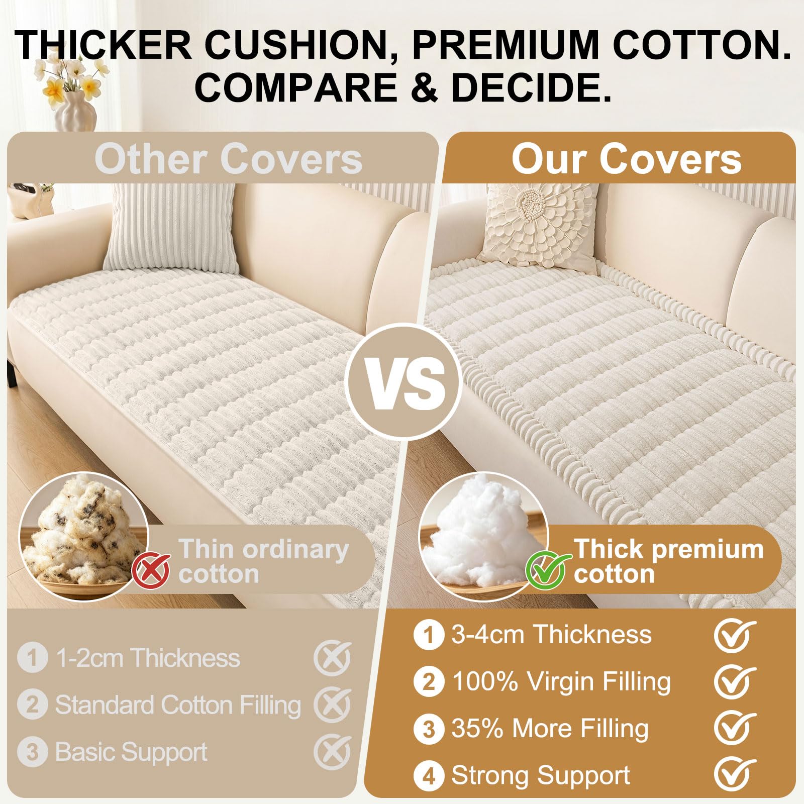 Smiry couch cover machine washable for effortless cleaning.