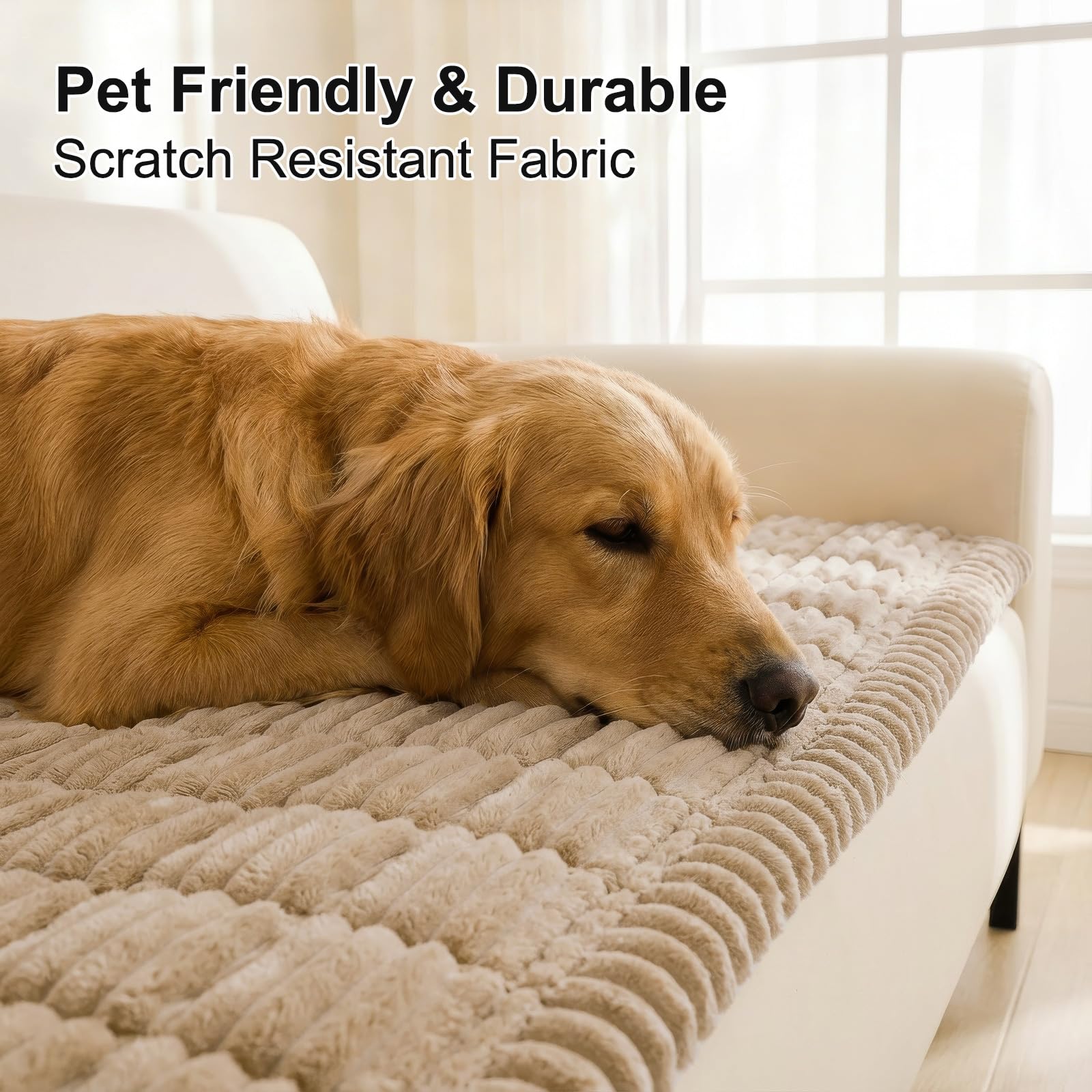 Smiry couch cover non-slip silicone particles enhance grip on sofa.