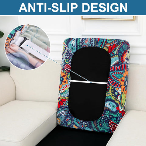 Smiry cushion cover with metal hooks for quick secure installation on furniture.