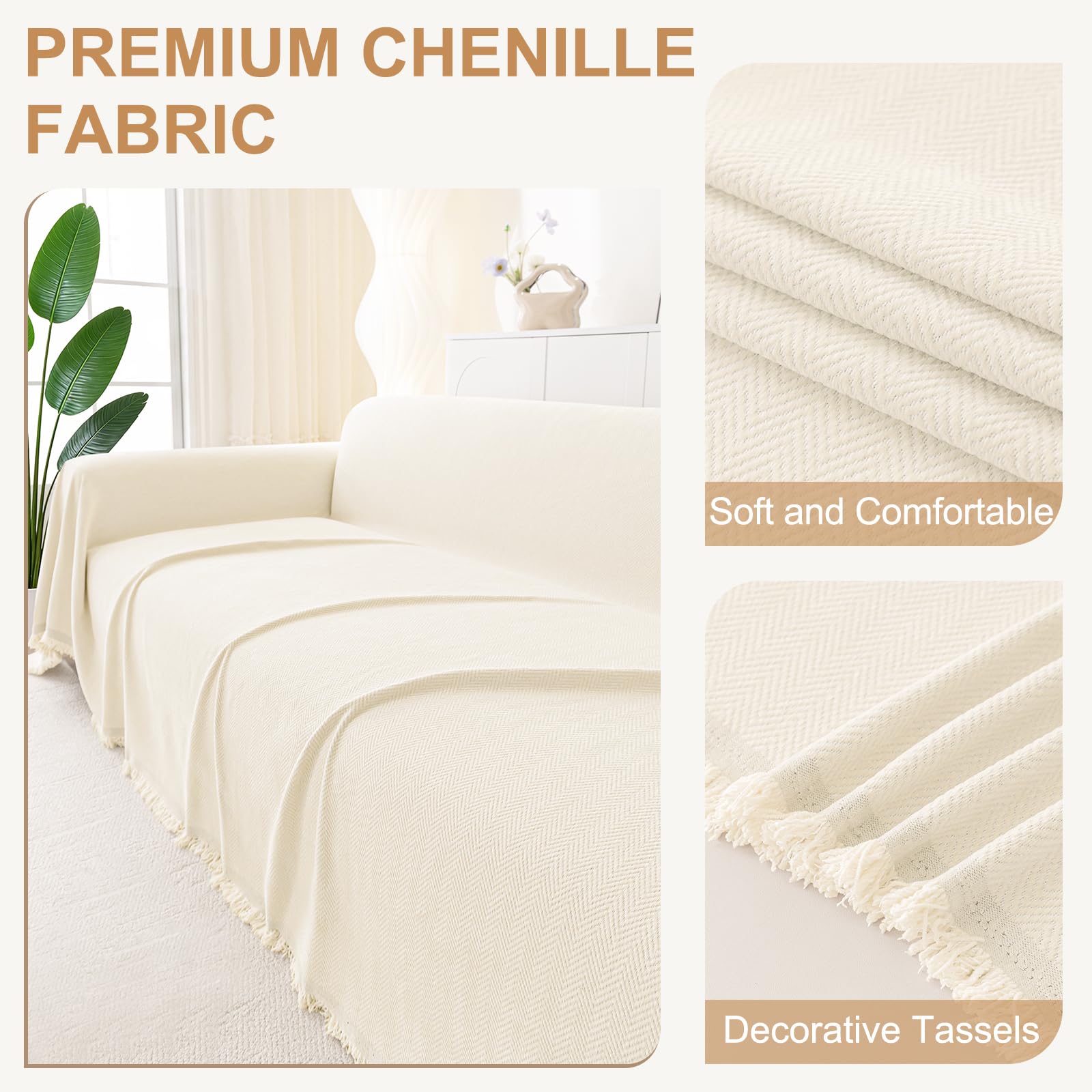 Smiry couch cover demonstrates pet-hair protection for clean furniture.