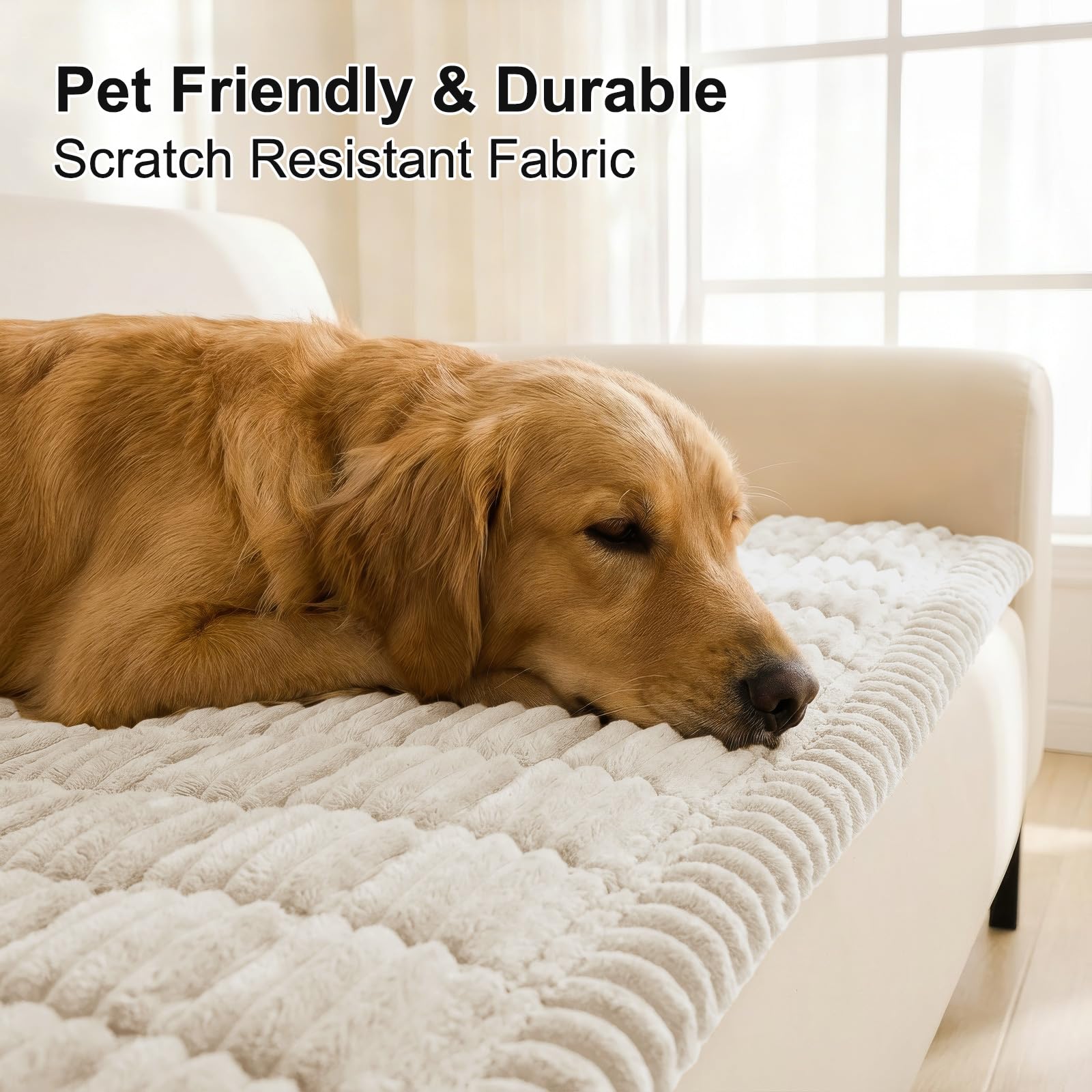 Smiry couch cover thick soft fabric creates a cozy seating experience.