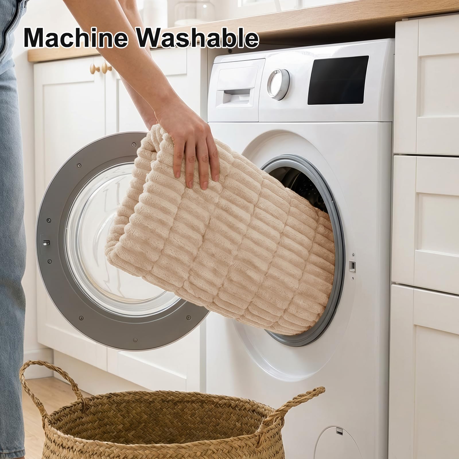 Versatile use as windowsill cushion, bedside mat, or cozy rug.