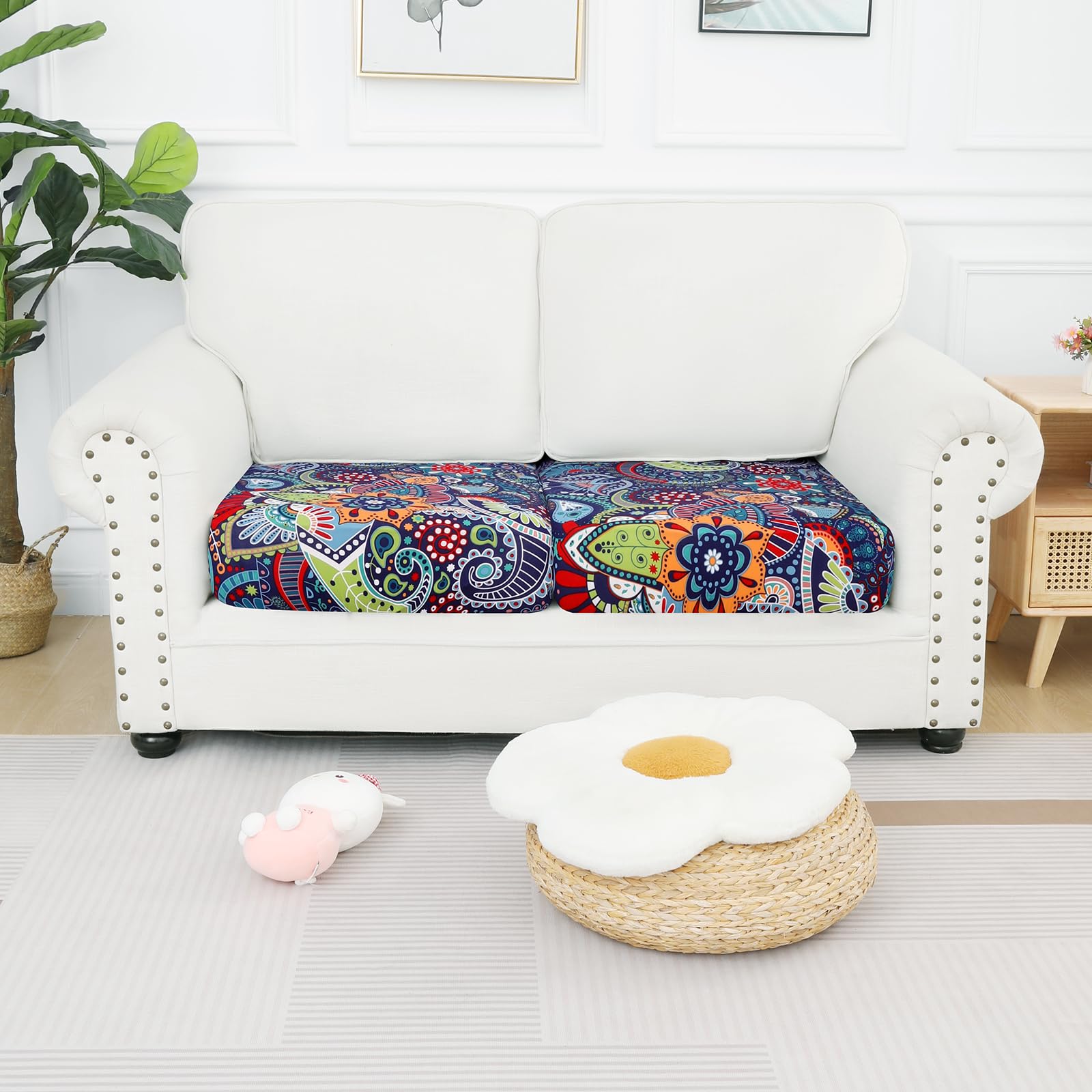 Smiry two-pack blue-green cushion cover for easy care and durable performance.