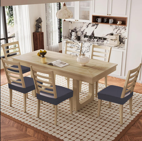 Smiry dark-grey dining chair protector matches modern kitchen décor.