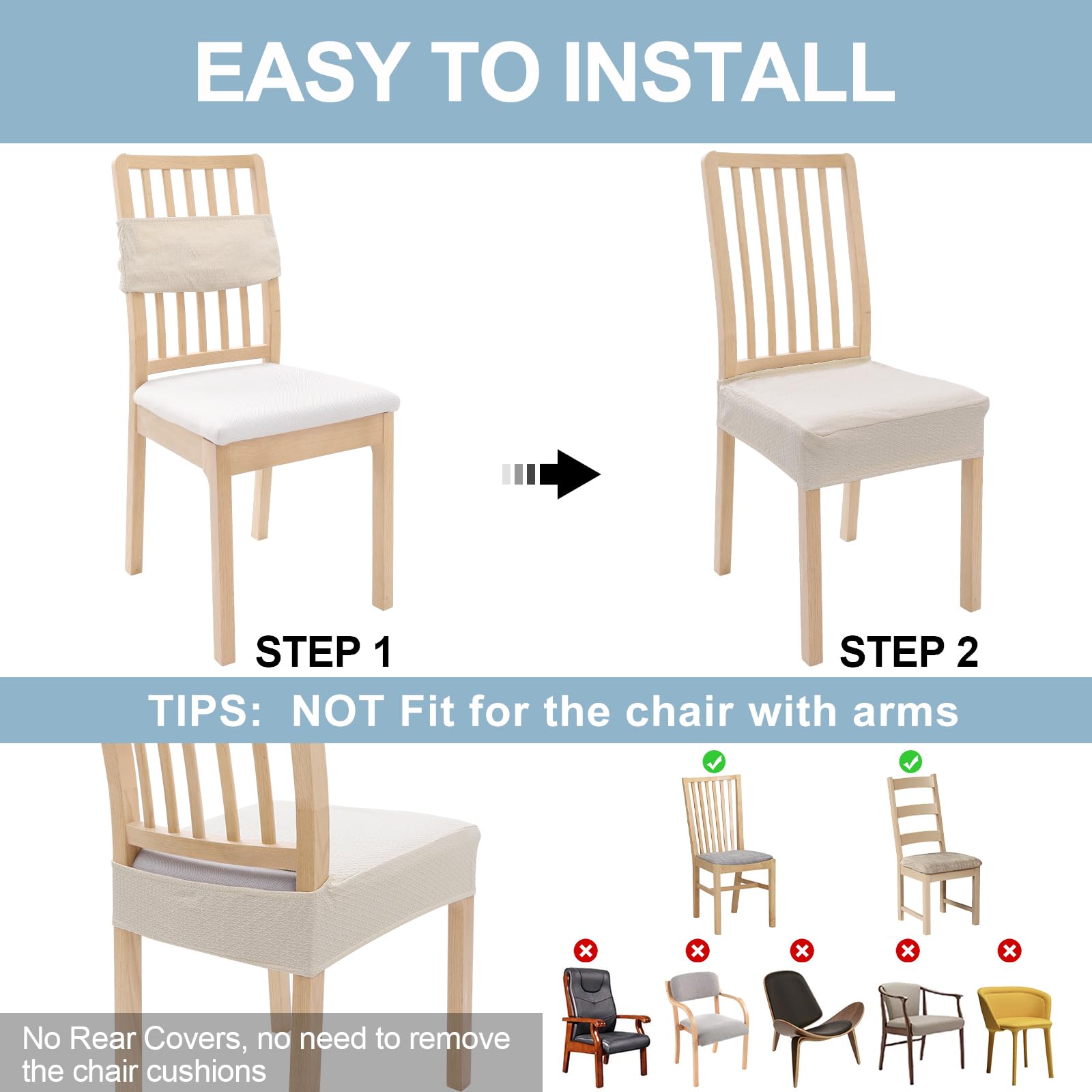 Smiry dining chair seat protector beige finish complements kitchen decor