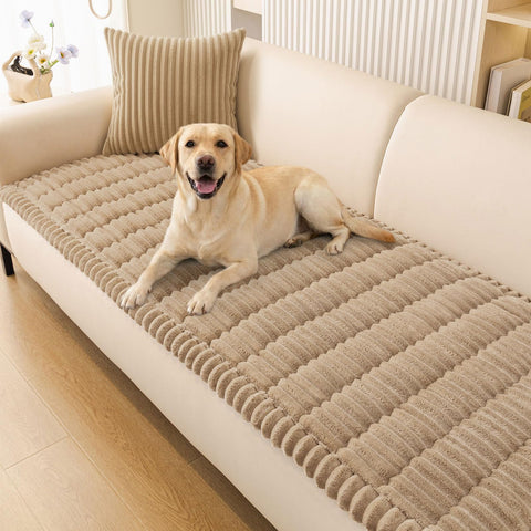 Smiry dog couch cover on fuzzy surface protects sofas from scratches