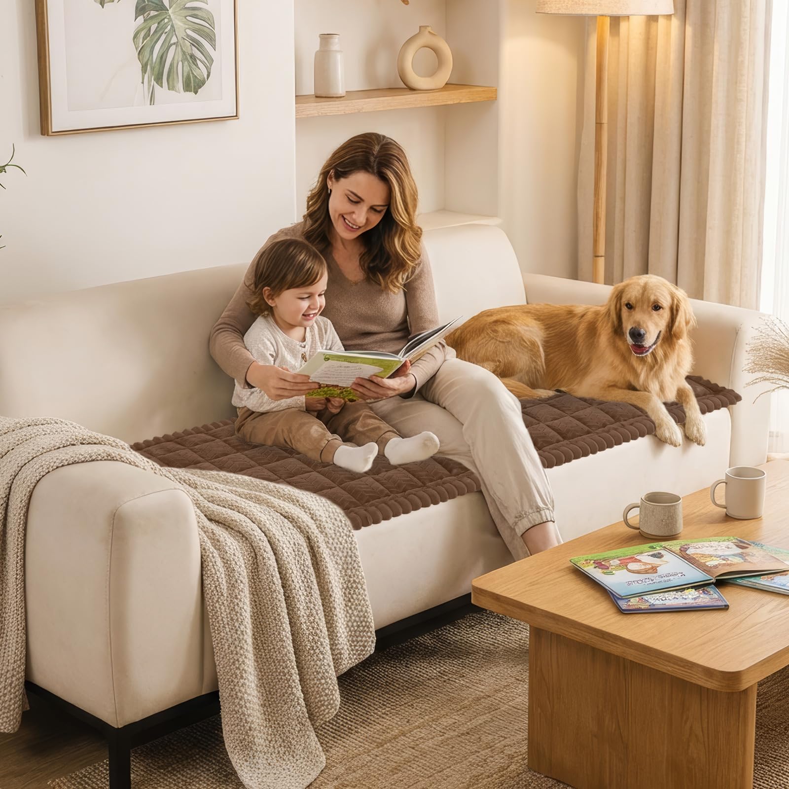 Smiry durable pet-friendly couch protector withstands playful paws