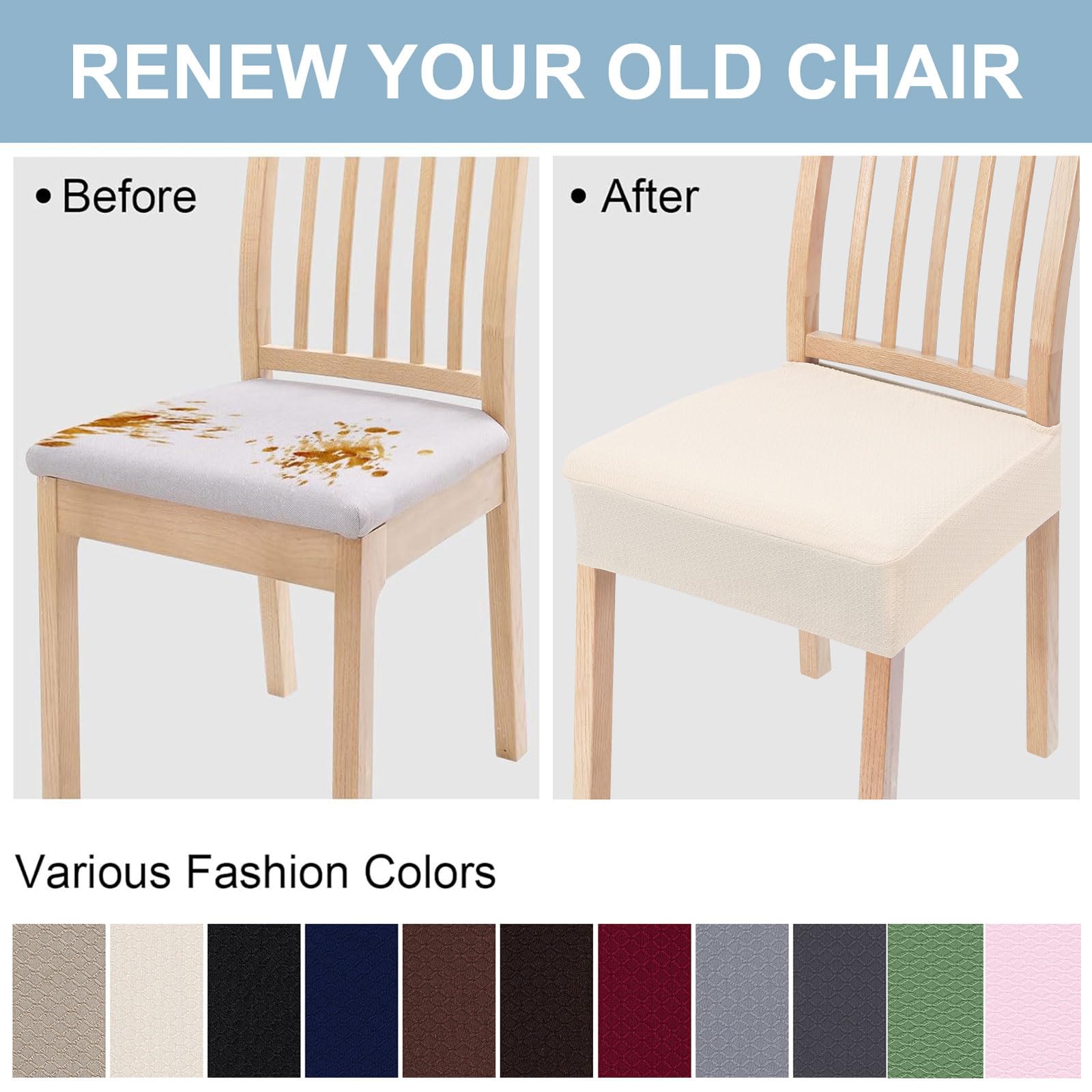 Smiry easy installation chair cover slips on quickly for setup