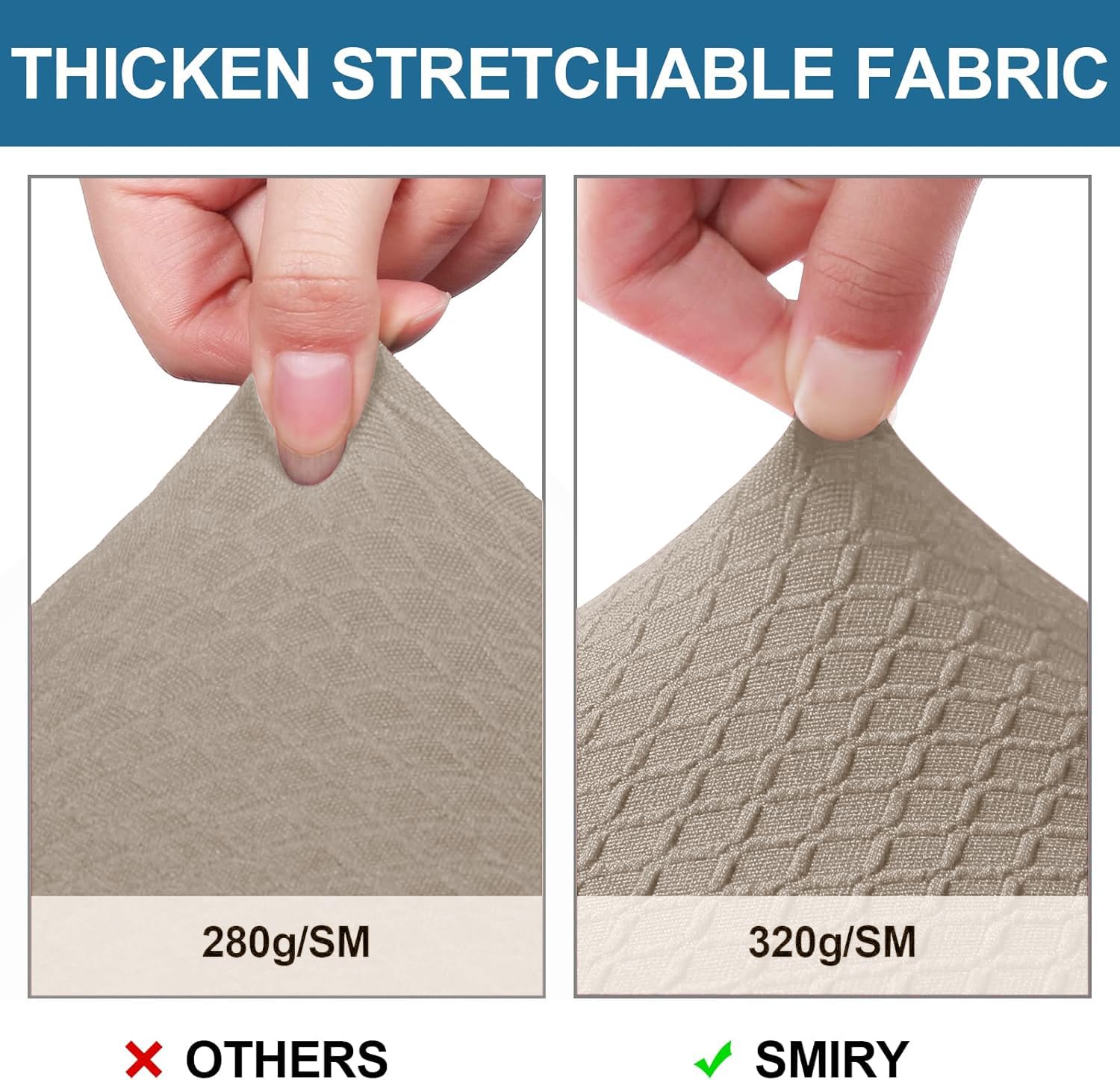 Smiry easy-slip-on rear-gap design secures chairs quickly