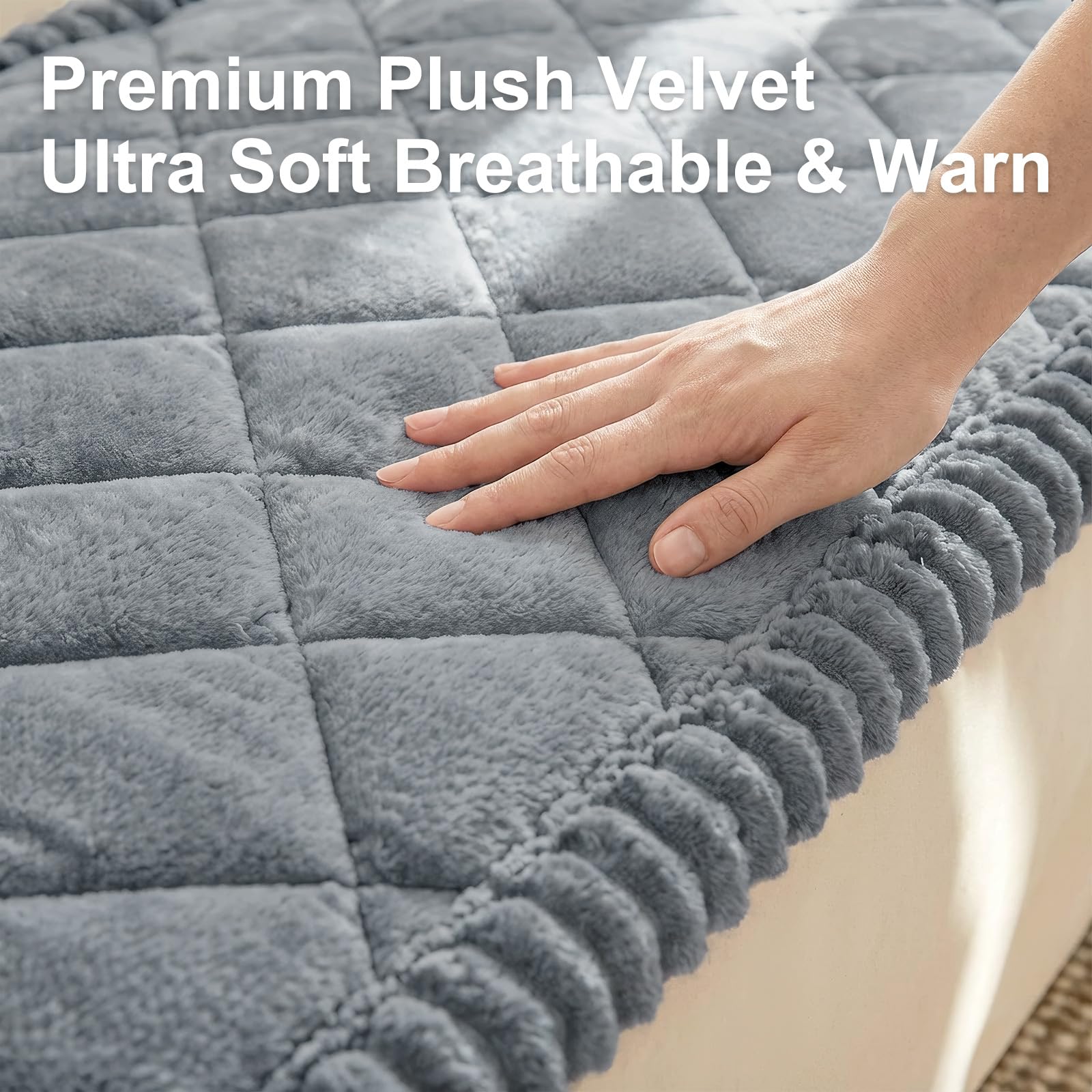 Smiry quilted diamond-pattern cover adds style while shielding cushions.