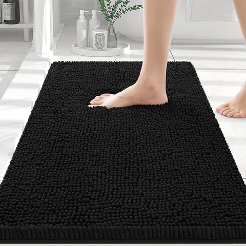 Smiry Luxury Chenille Bath Rug 36x24 with soft plush surface for post-shower comfort