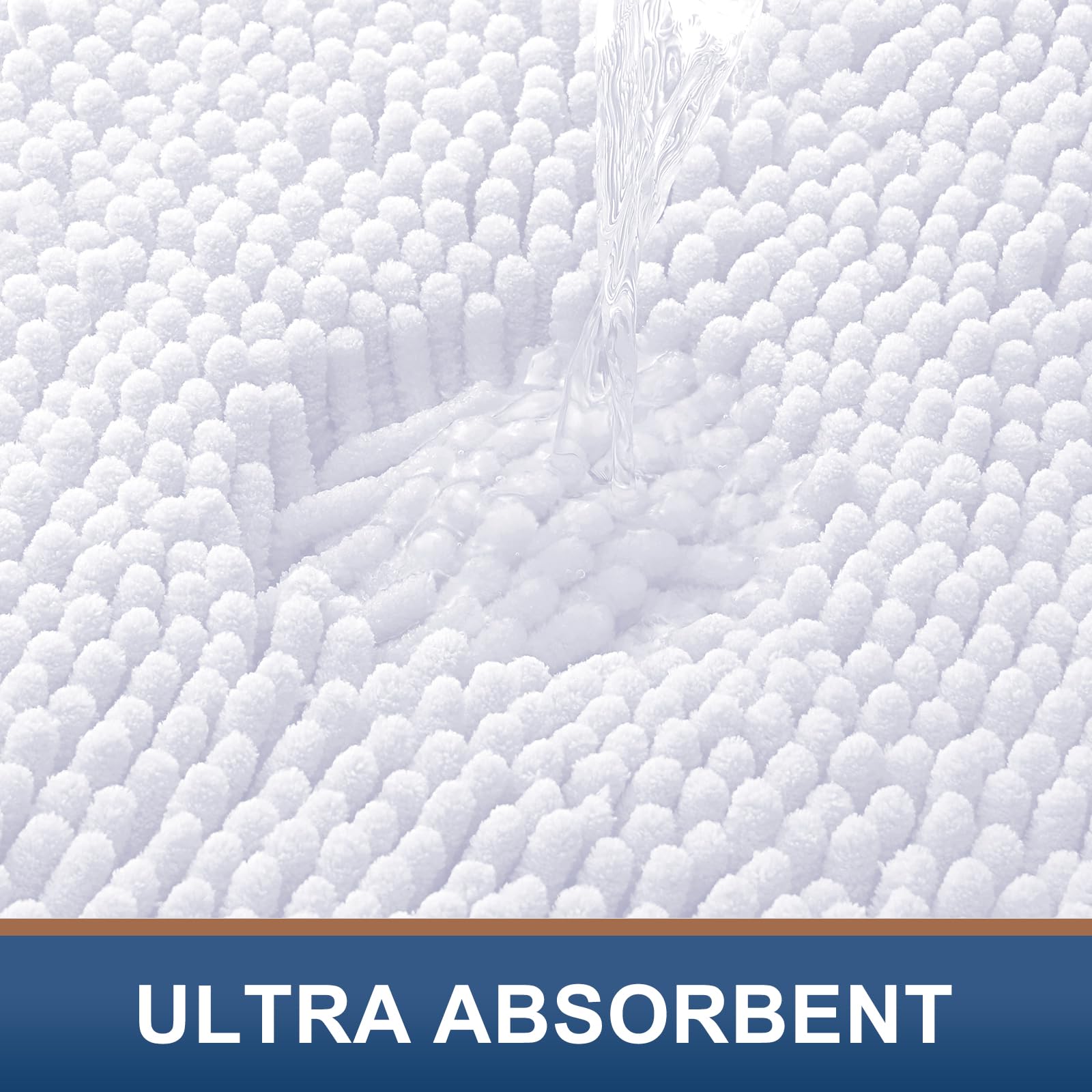 Smiry Luxury Chenille Bath Rug machine-washable for easy care and refreshed comfort