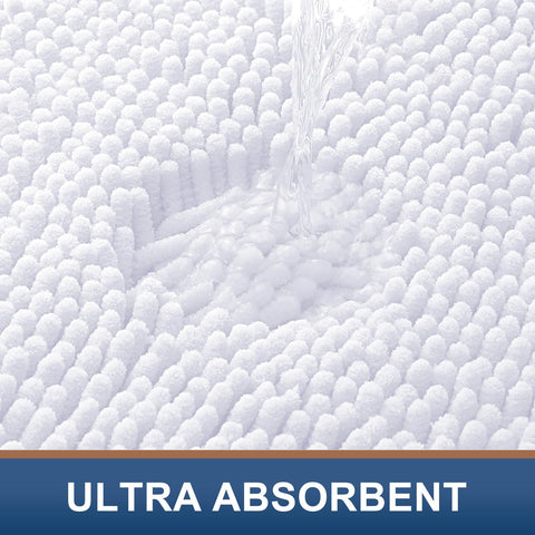 Smiry Luxury Chenille Bath Rug machine-washable for easy care and refreshed comfort
