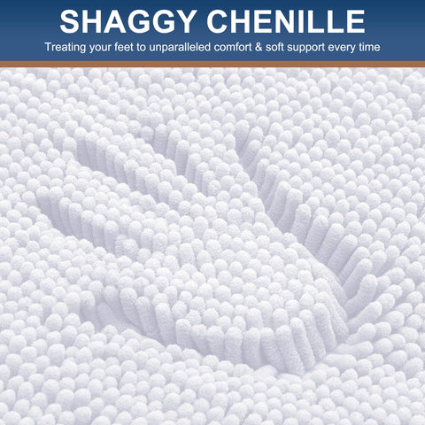 Smiry Luxury Chenille Bath Rug non-slip backing keeps rug in place on dry floors