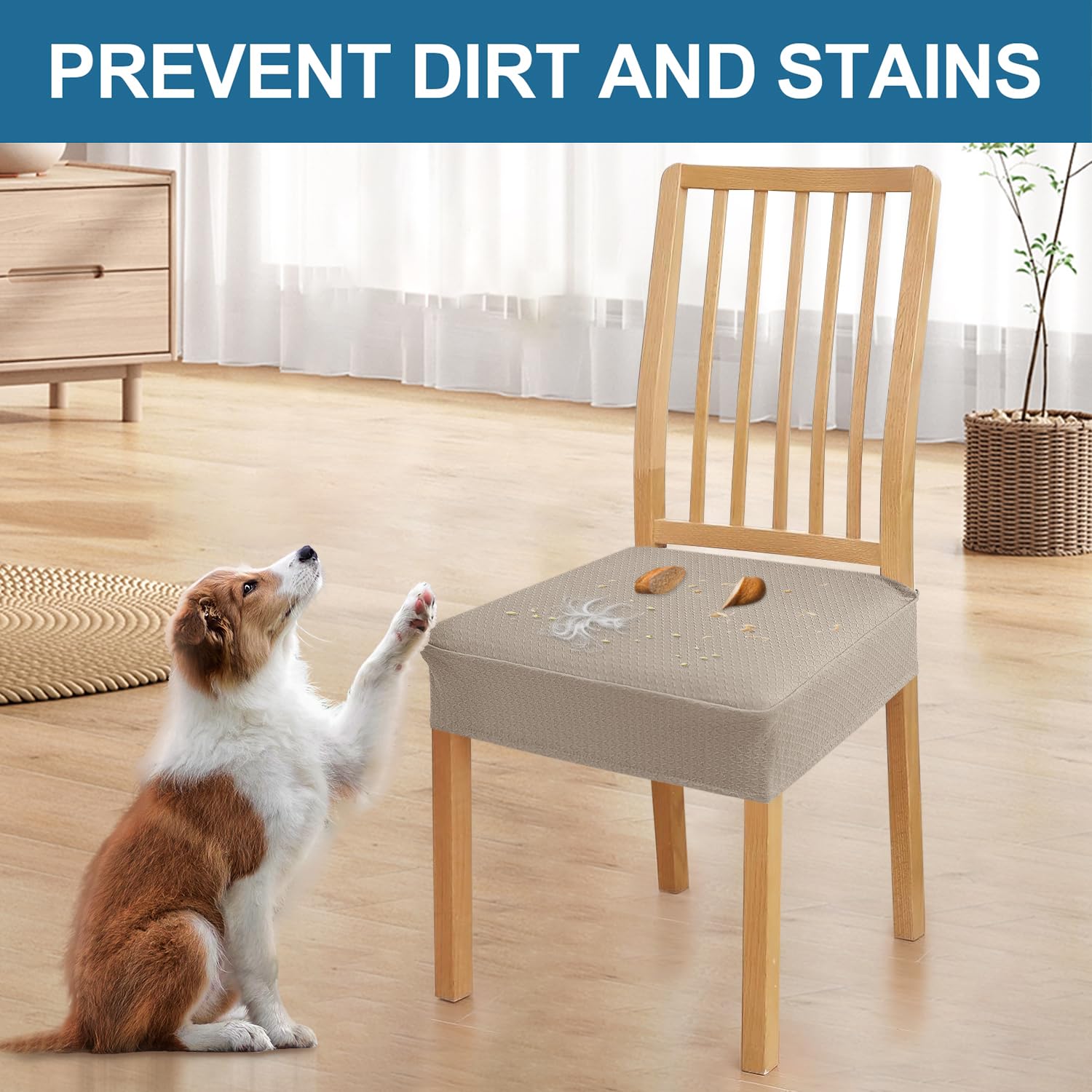 Smiry machine-washable dining chair cover for easy cleaning